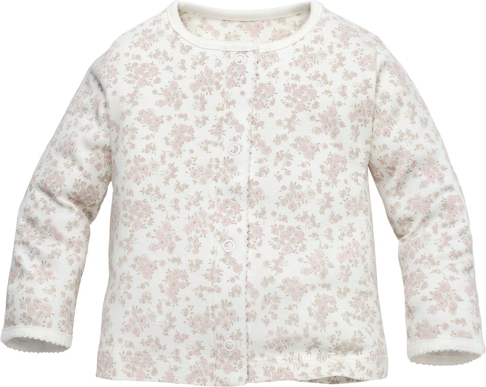 Chaqueta floreada rosa viejo